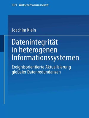 cover image of Datenintegrität in heterogenen Informationssystemen